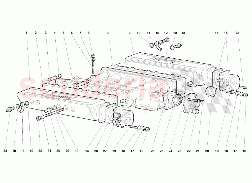 Intake Manifold of Lamborghini Lamborghini Diablo VT (1993-1998)