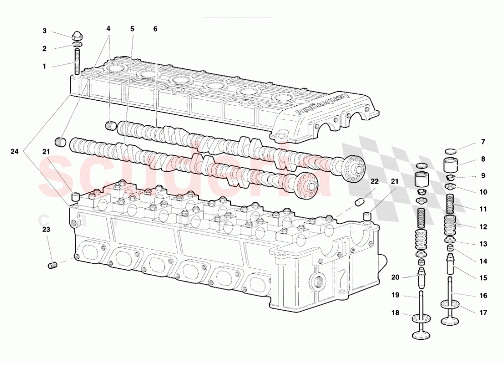 Right Cylinder Head of Lamborghini Lamborghini Diablo VT (1993-1998)