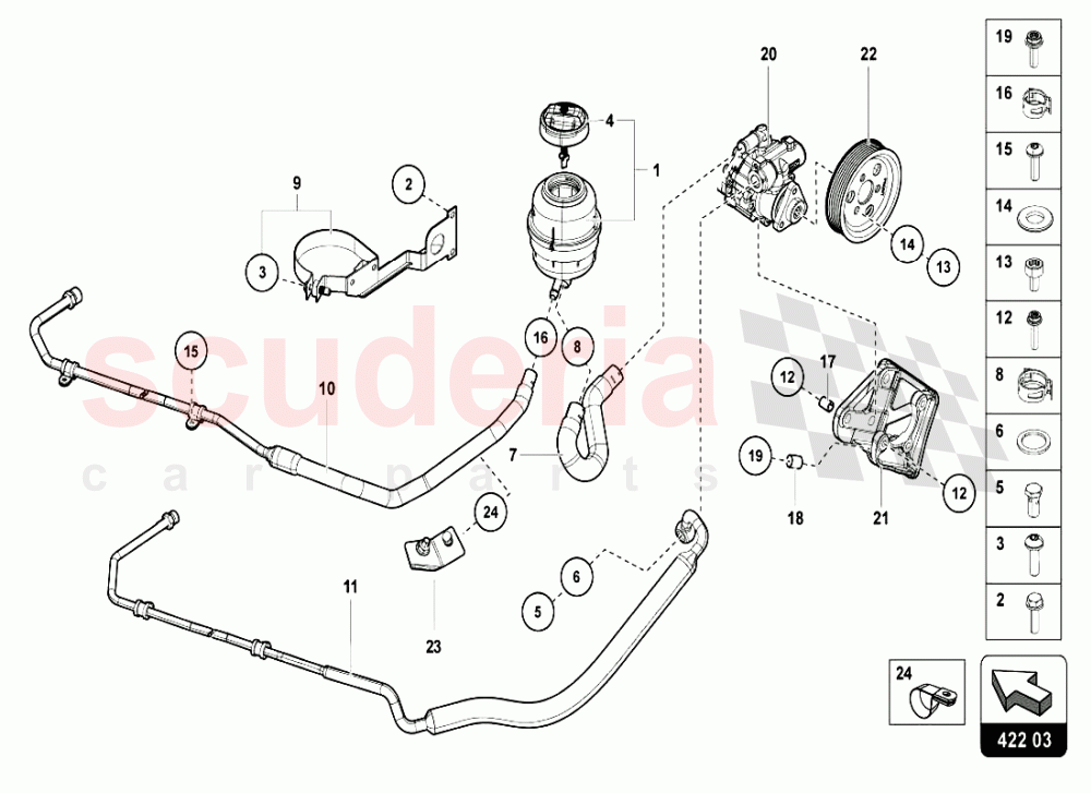 POWER STEERING - VANE PUMP of Lamborghini Lamborghini Aventador LP720 Roadster