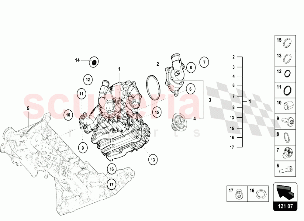 WATER OIL PUMP of Lamborghini Lamborghini Huracan LP610 Coupe