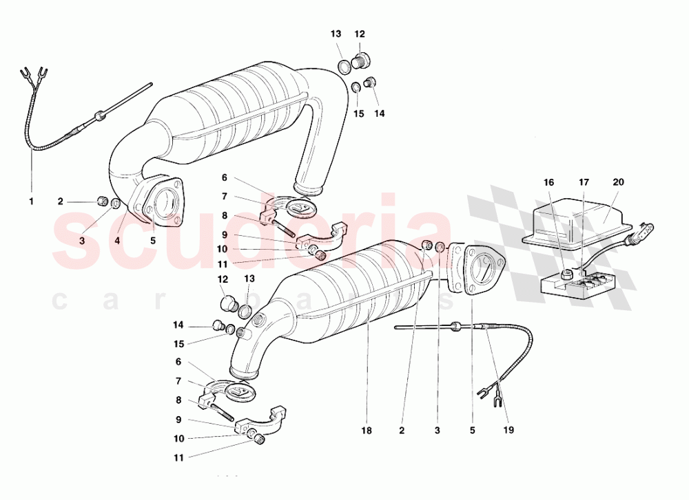 Exhaust System 2 of Lamborghini Lamborghini Diablo VT Roadster (1998-2000)