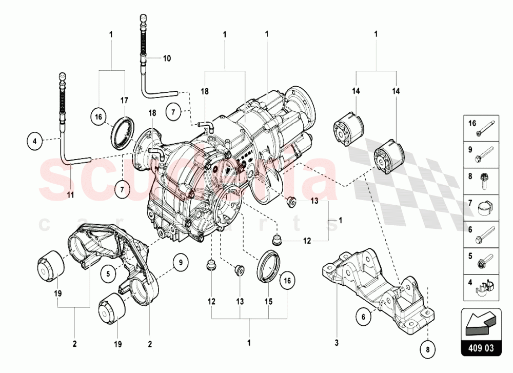 FRONT DIFFERENTIAL ASSEMBLY of Lamborghini Lamborghini Aventador LP720 Coupe