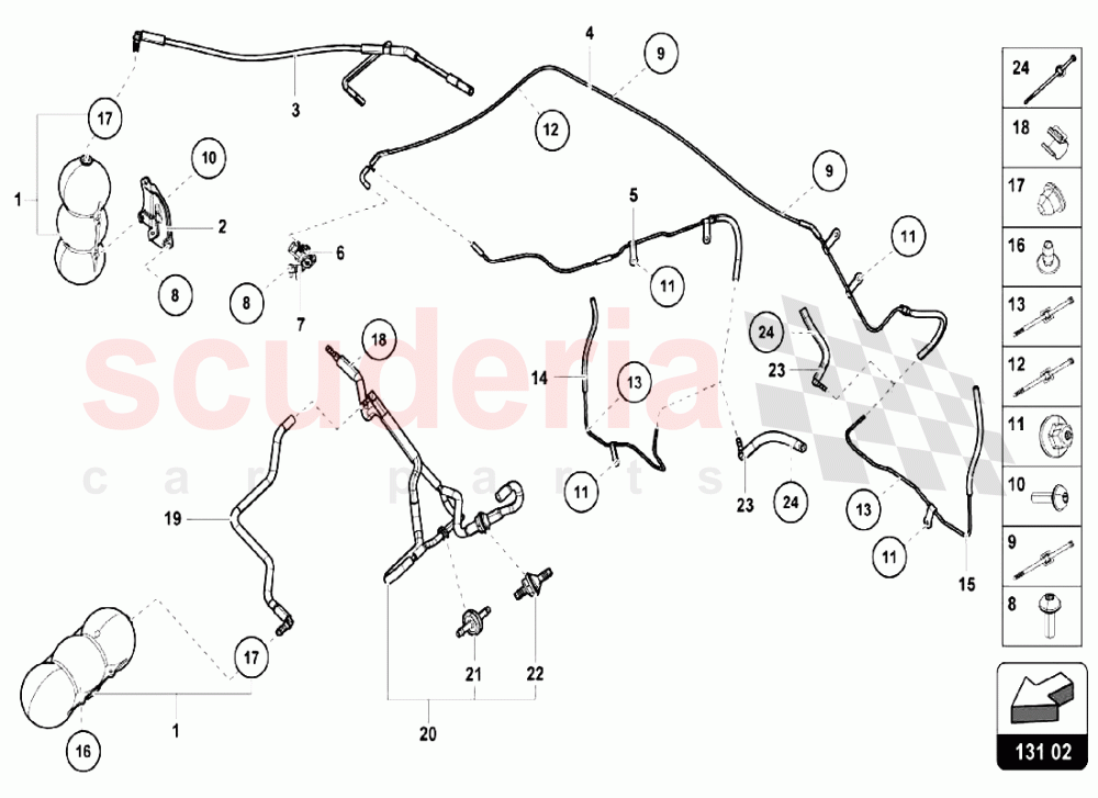 Emmission Control System - Vacuum System of Lamborghini Lamborghini Huracan LP640 Performante Coupe