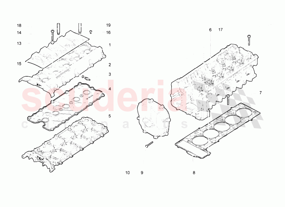 Left Cylinder Head And Cover 6-10 of Lamborghini Lamborghini Gallardo (2006-2007)