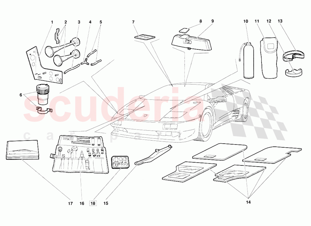 Accessories (Valid for June 1992 Version) of Lamborghini Lamborghini Diablo (1990-1998)