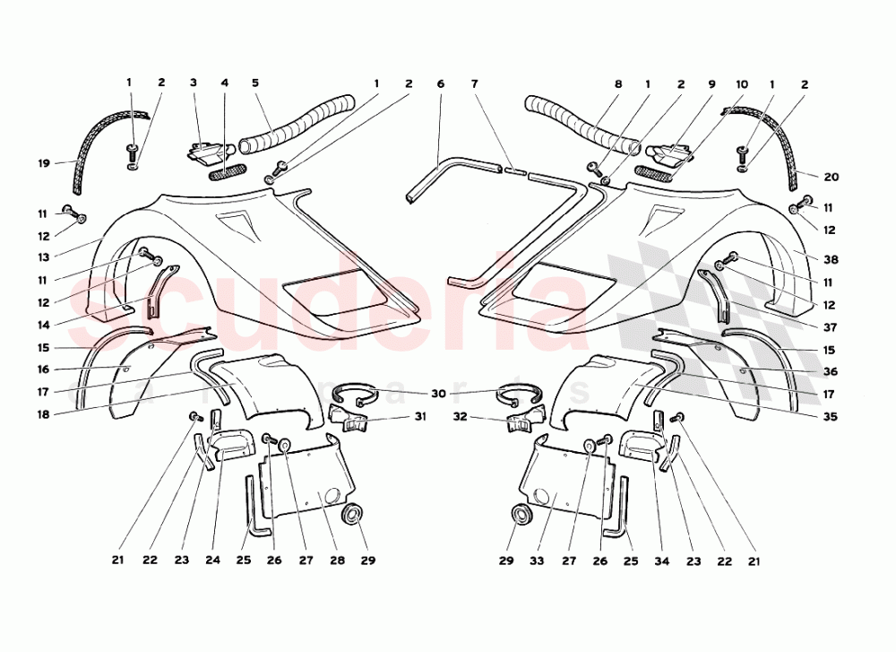 Front Body Elements Front Body Elements of Lamborghini Lamborghini Diablo GT (1999-2000)