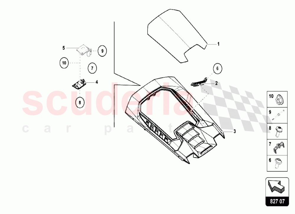 Rear Hood - Engine Cover of Lamborghini Lamborghini Huracan LP640 Performante Coupe