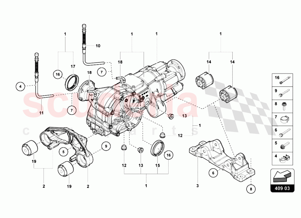 FRONT DIFFERENTIAL ASSEMBLY of Lamborghini Lamborghini Aventador LP700 Roadster