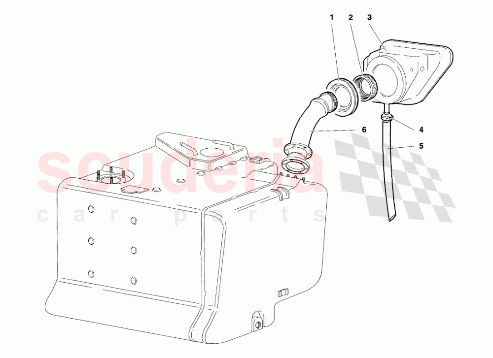 Fuel System (Valid for USA - January 1995) of Lamborghini Lamborghini Diablo SE30 (1993-1995)