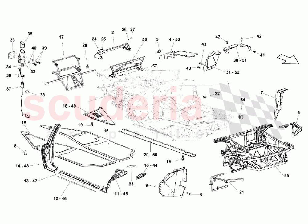 Frame Elements 1 of Lamborghini Lamborghini Murcielago LP640