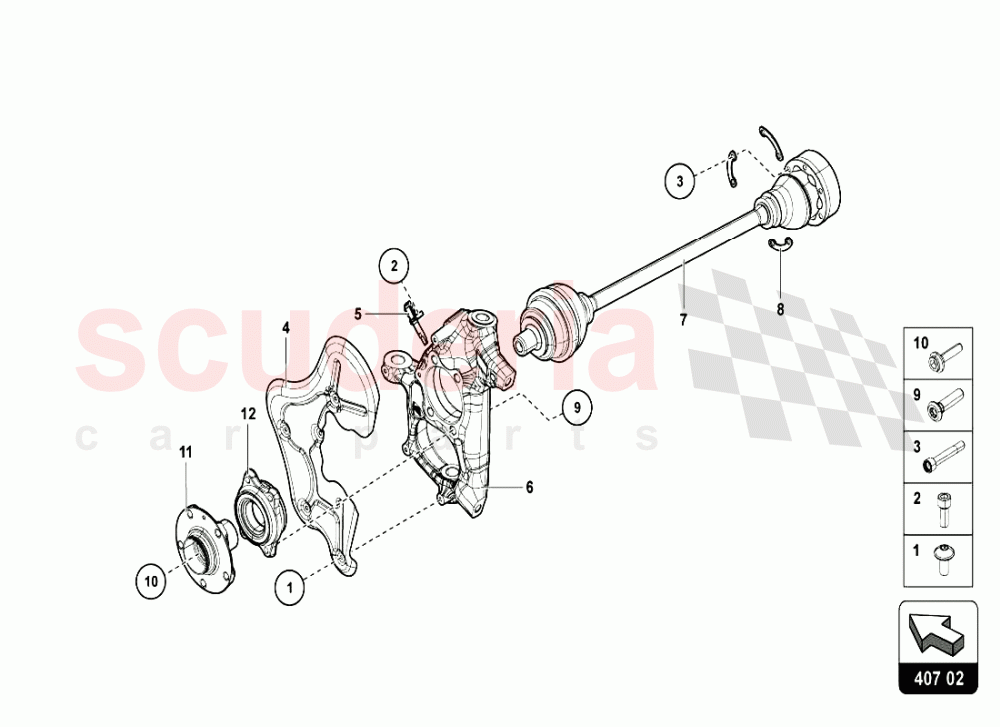 FRONT DRIVE SHAFT of Lamborghini Lamborghini Aventador LP720 Coupe