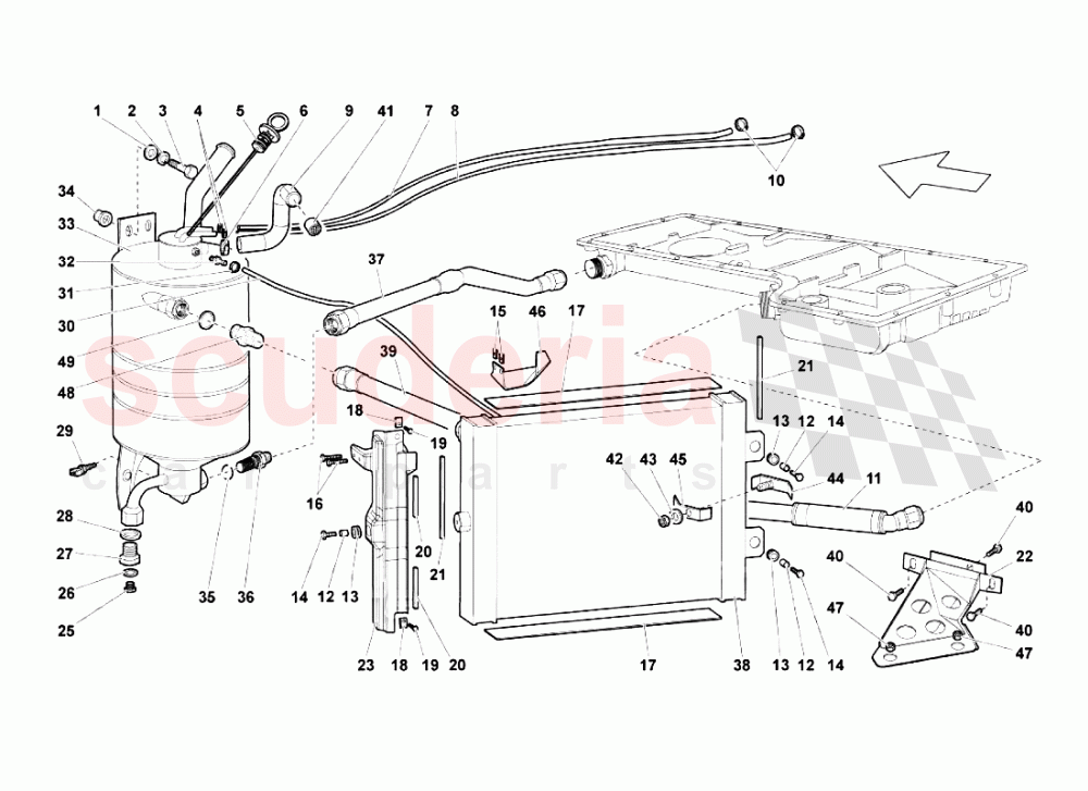 Oil System Radiator of Lamborghini Lamborghini Murcielago LP670