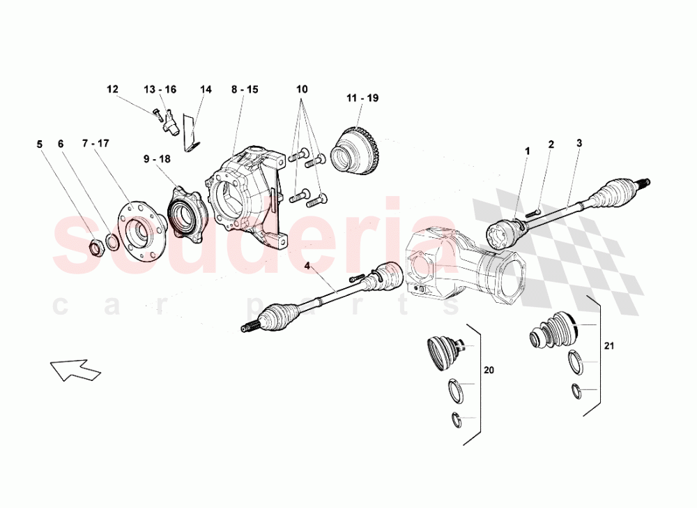 Front Drive Shaft of Lamborghini Lamborghini Murcielago LP640