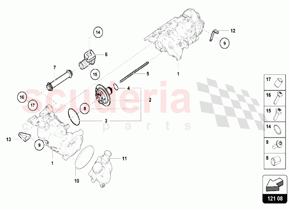 Water Cooling System - Oil Pump of Lamborghini Lamborghini Huracan LP640 Performante Coupe