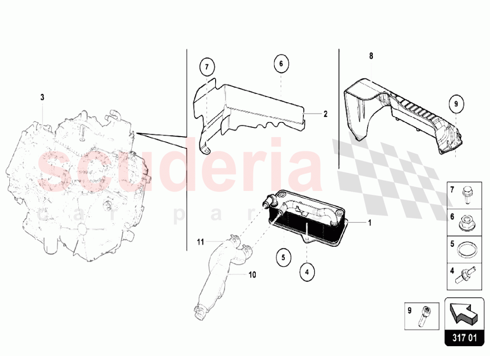 OIL COOLER of Lamborghini Lamborghini Huracan LP610 Spyder