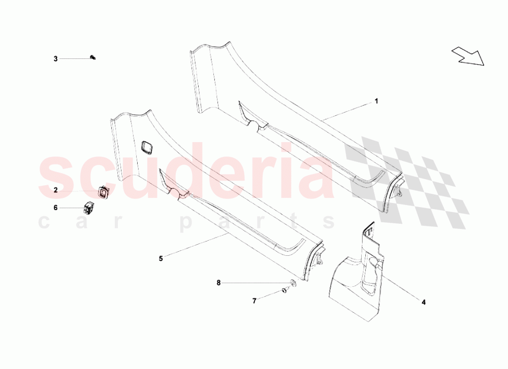 Inner Side Member of Lamborghini Lamborghini Gallardo (2003-2005)