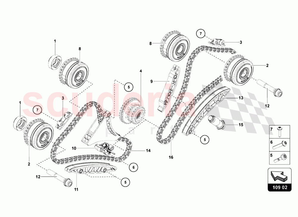 Upper Head Timing System of Lamborghini Lamborghini Aventador LP700 Coupe