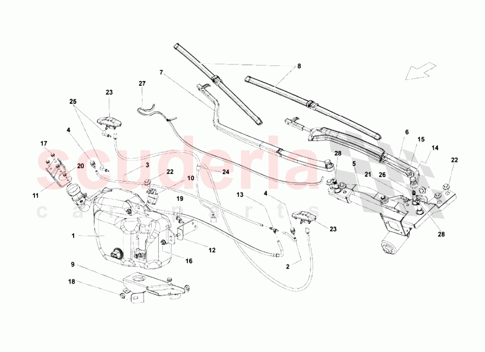 Windshield Wiper of Lamborghini Lamborghini Gallardo (2003-2005)