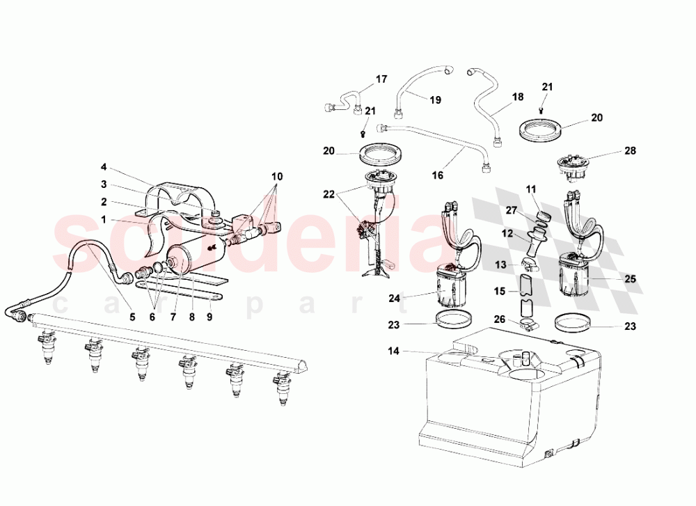 Fuel System 4 of Lamborghini Lamborghini Murcielago Roadster