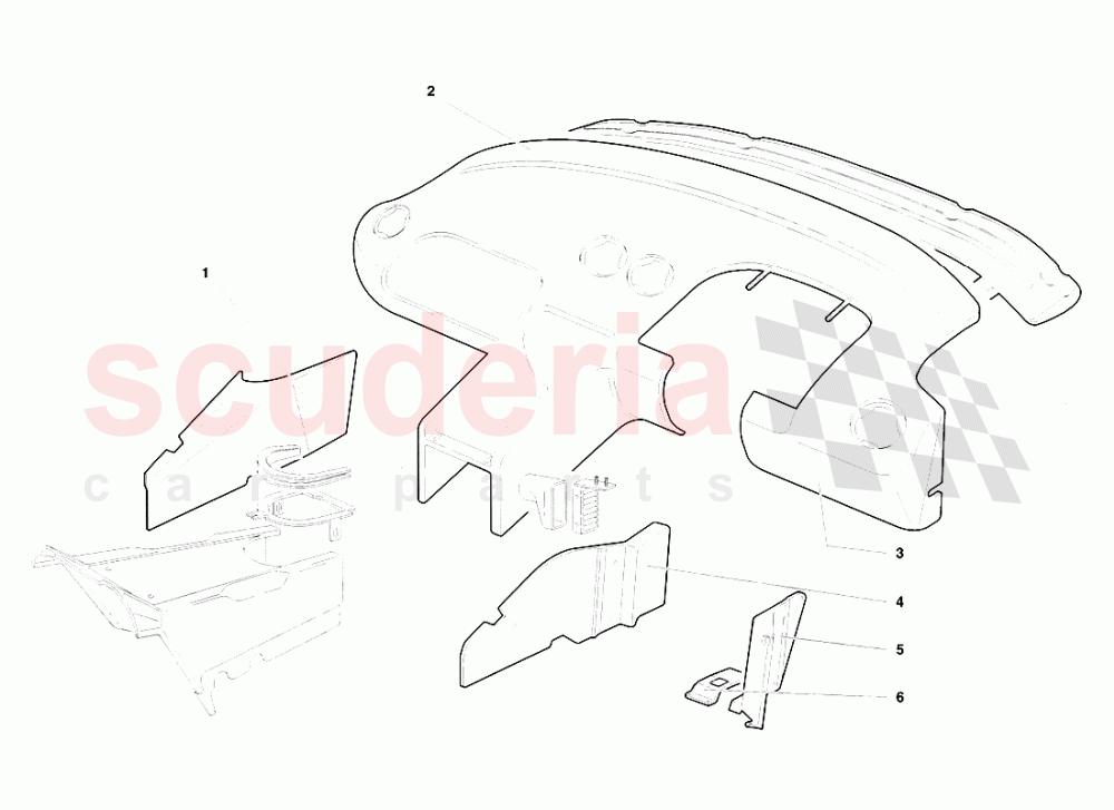 Passenger Compartment Trims (Valid for GB - November 1998) of Lamborghini Lamborghini Diablo SV (1998)