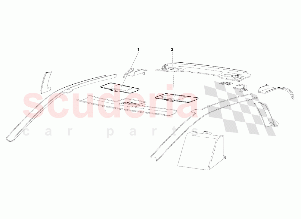 Passenger Compartment Trim (Valid for USA - January 1995) 3 of Lamborghini Lamborghini Diablo SE30 (1993-1995)