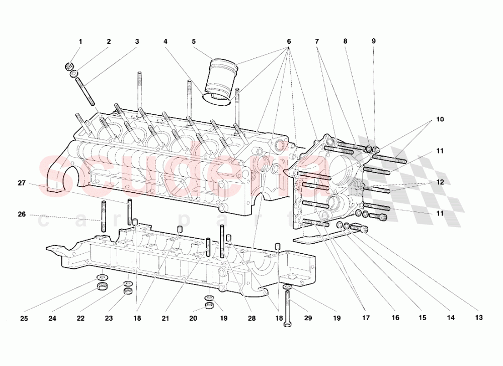 Crankase and Lower Mounting of Lamborghini Lamborghini Diablo SV (1995-1997)