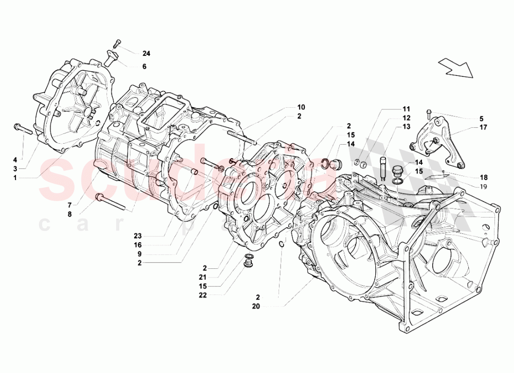 GEARBOX - REAR DIFFERENTIAL CASE of Lamborghini Lamborghini Gallardo LP550 Spyder