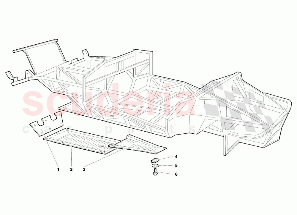 Frame Elements (Valid for Japan - March 1997) of Lamborghini Lamborghini Diablo SV (1995-1997)