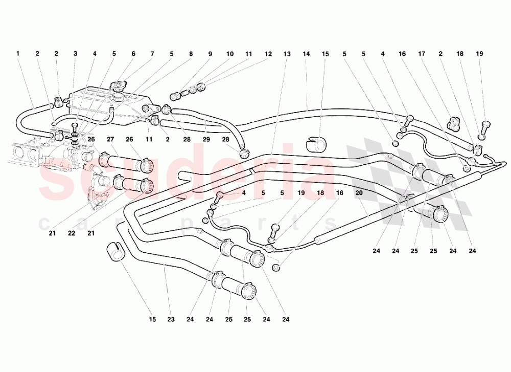 Water Cooling System of Lamborghini Lamborghini Diablo VT (1993-1998)