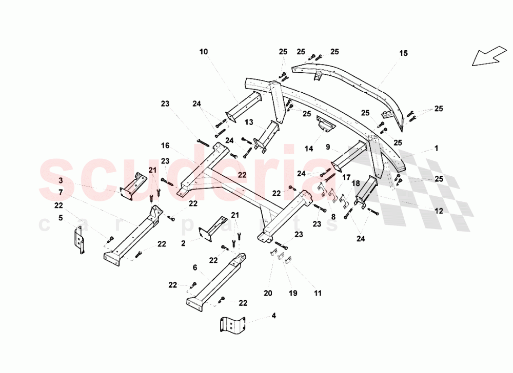 Rear Frame Attachments of Lamborghini Lamborghini Gallardo Spyder