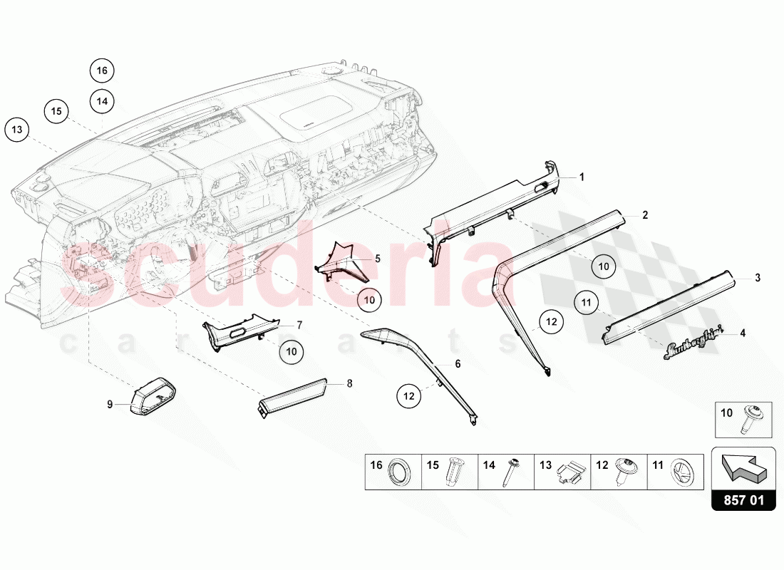 TRIM PANEL FOR DASH PANEL of Lamborghini Lamborghini Urus