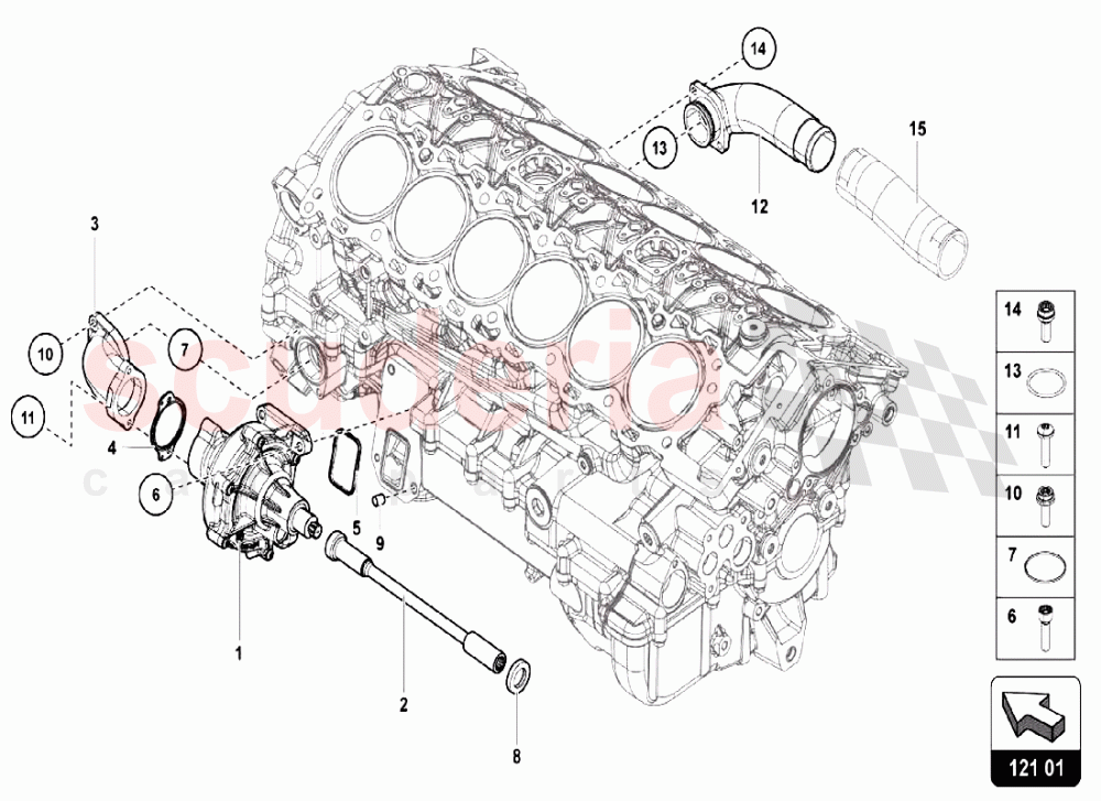 WATER PUMP of Lamborghini Lamborghini Aventador LP750 SV Roadster