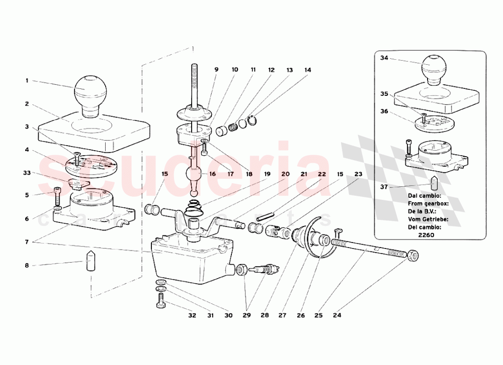 Gearbox Shifting Rods of Lamborghini Lamborghini Diablo SV (1999)