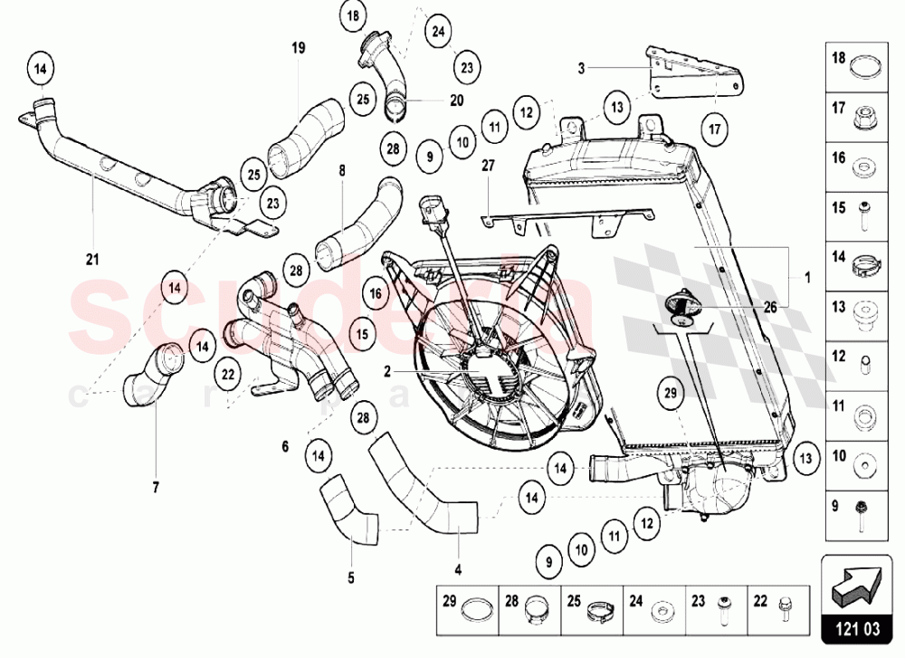 Water Cooling System 1 of Lamborghini Lamborghini Aventador S