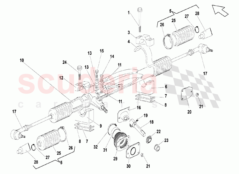 Steering Gear of Lamborghini Lamborghini Gallardo LP550 Coupe