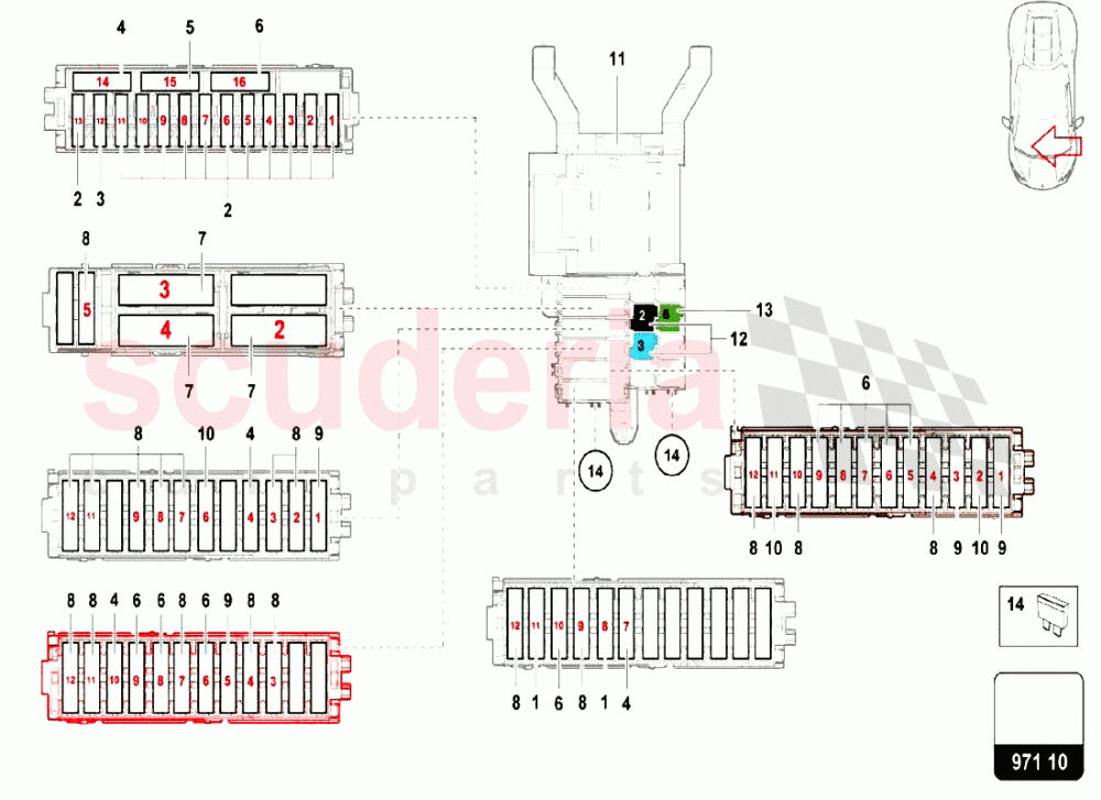 Fuse Passenger Area of Lamborghini Lamborghini Huracan LP580 Coupe