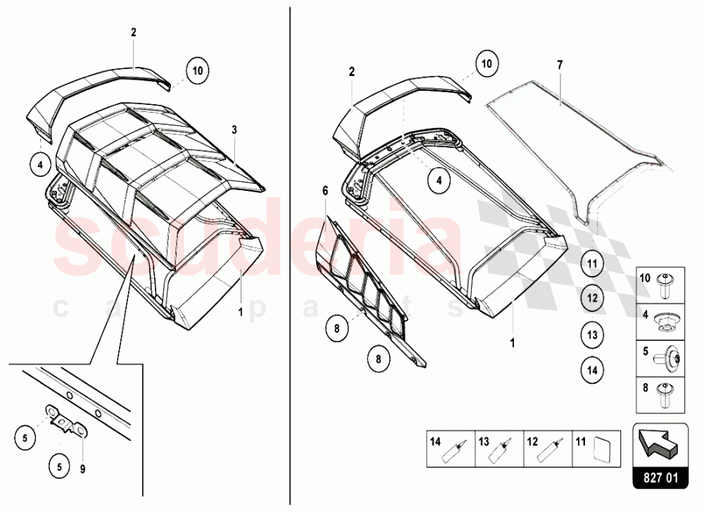 REAR HOOD of Lamborghini Lamborghini Huracan LP610 Coupe