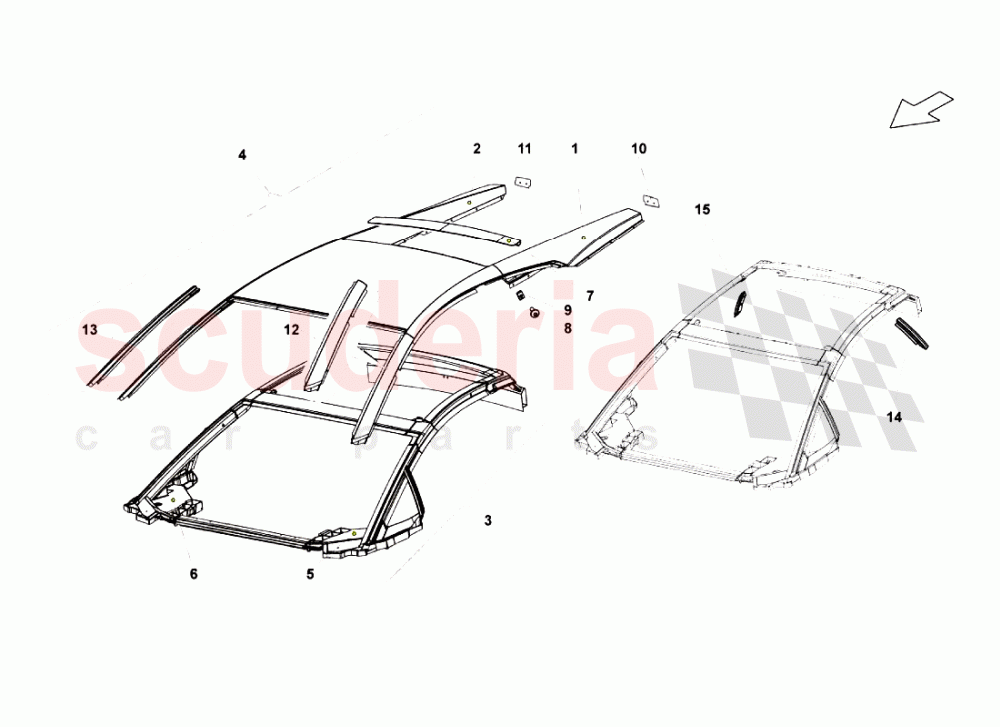 Roof Panel of Lamborghini Lamborghini Gallardo (2006-2007)