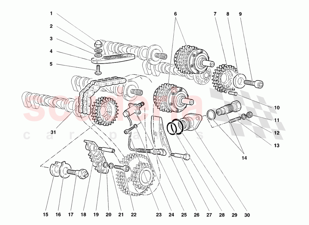 Timing System 1 of Lamborghini Lamborghini Diablo VT Roadster (1998-2000)