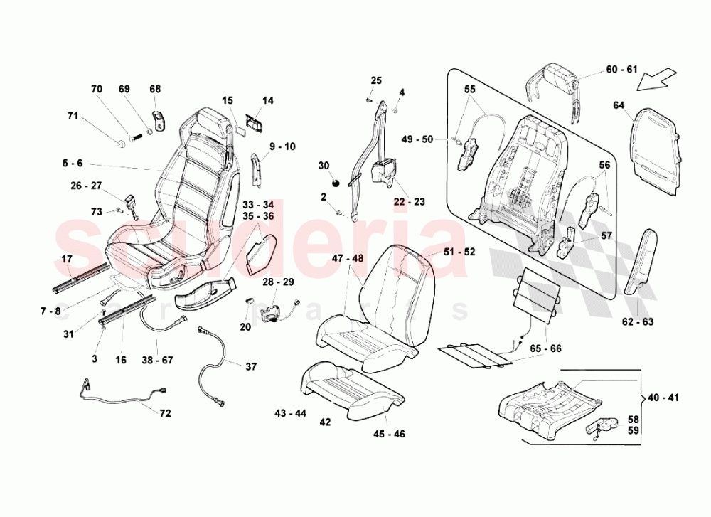 Seats And Safety Belts of Lamborghini Lamborghini Gallardo (2006-2007)