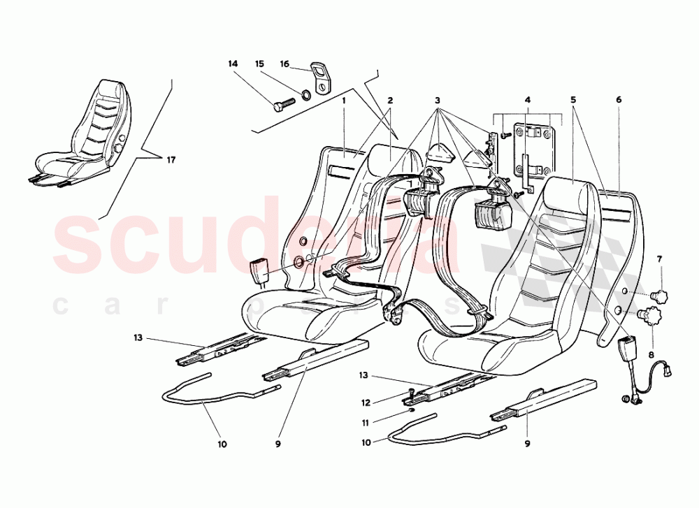 Seat and Safety Belts of Lamborghini Lamborghini Diablo VT 6.0 (2000-2001)