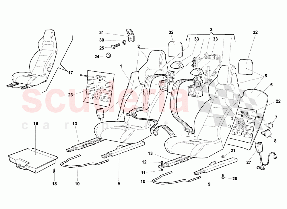 SEATS AND SAFETY BELTS of Lamborghini Lamborghini Murcielago