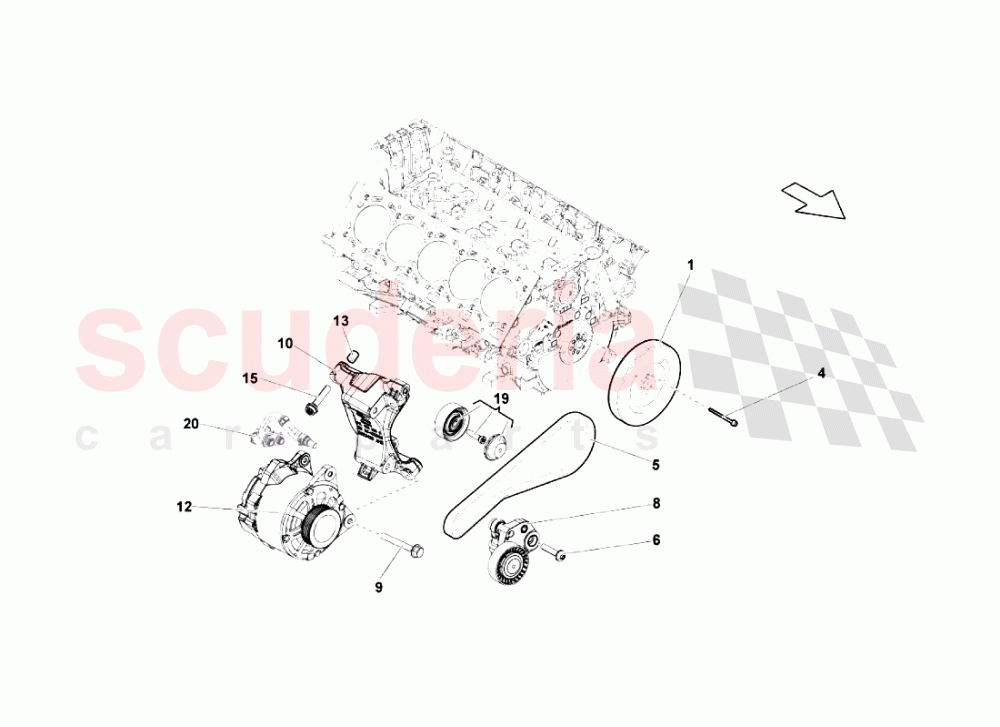 Alternator And Straps of Lamborghini Lamborghini Gallardo LP570 4 SL