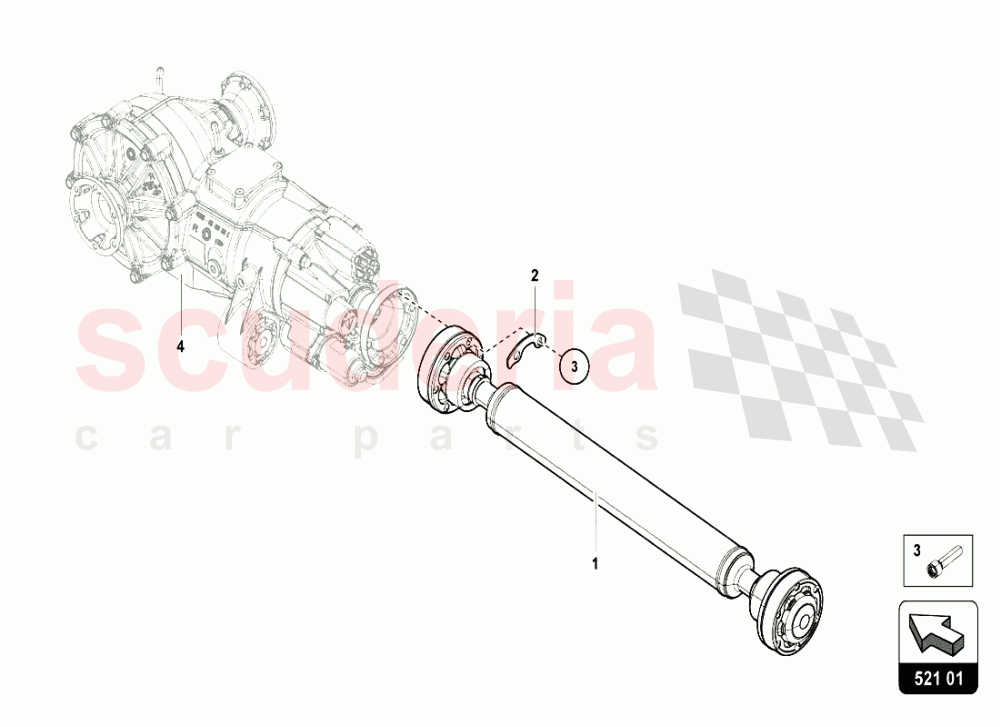 PROPELLER SHAFT 1 of Lamborghini Lamborghini Aventador LP720 Coupe