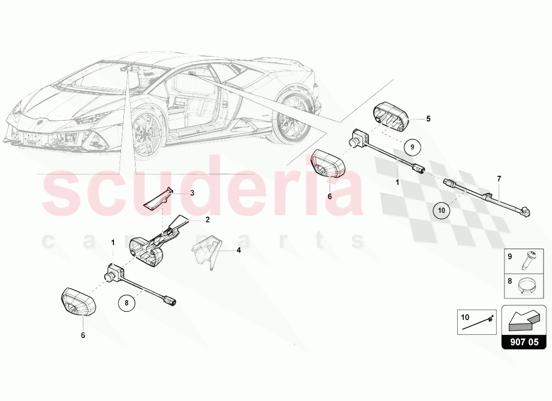 ELECTRICAL PARTS FOR VIDEO RECORDING AND TELEMETRY SYSTEM of Lamborghini Lamborghini Huracan Evo Spyder