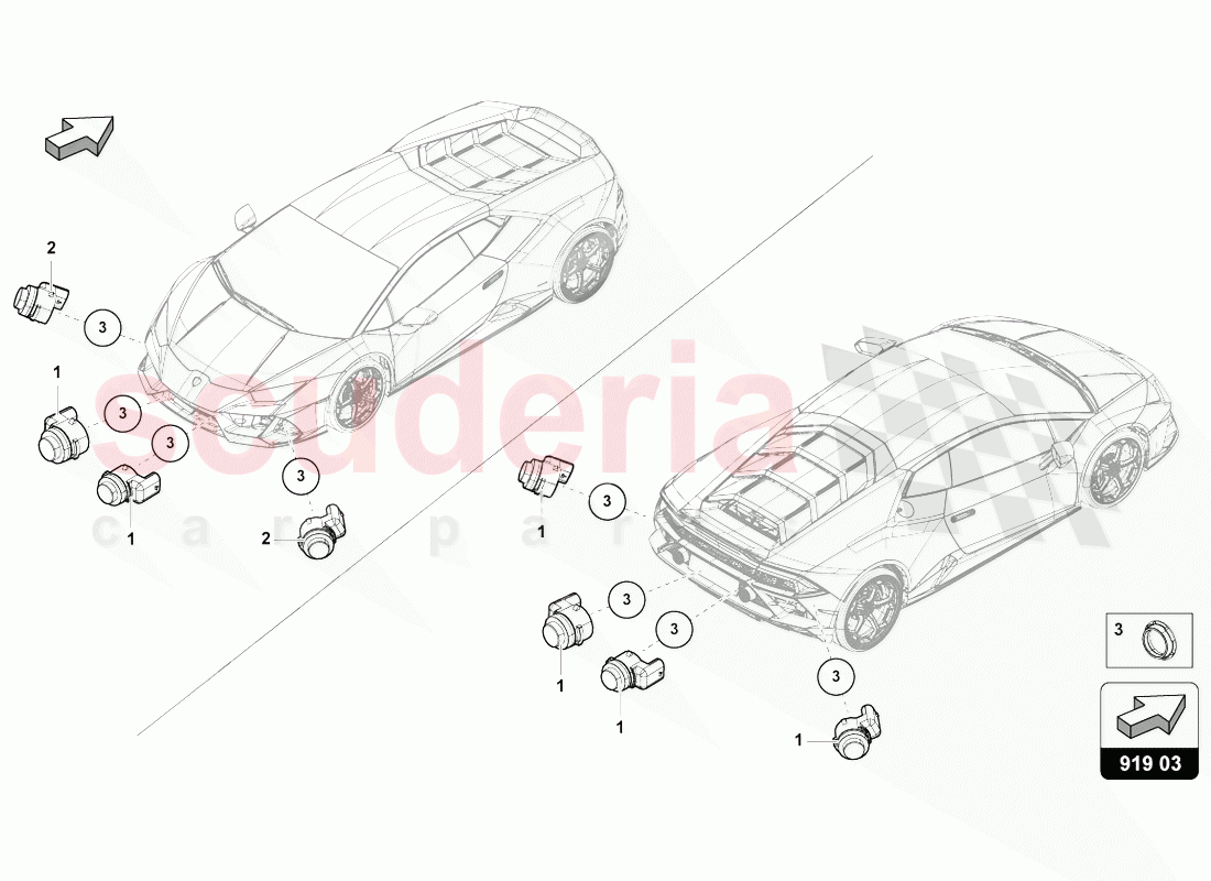 PARKING AID of Lamborghini Lamborghini Huracan Evo Spyder