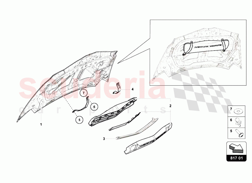 WIND DEFLECTOR 1 of Lamborghini Lamborghini Aventador LP700 Roadster