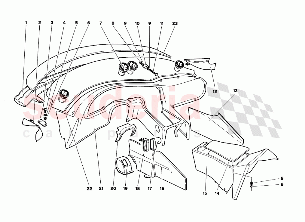 Passenger Compartment Interior Panels Without Air Bag of Lamborghini Lamborghini Diablo GT (1999-2000)