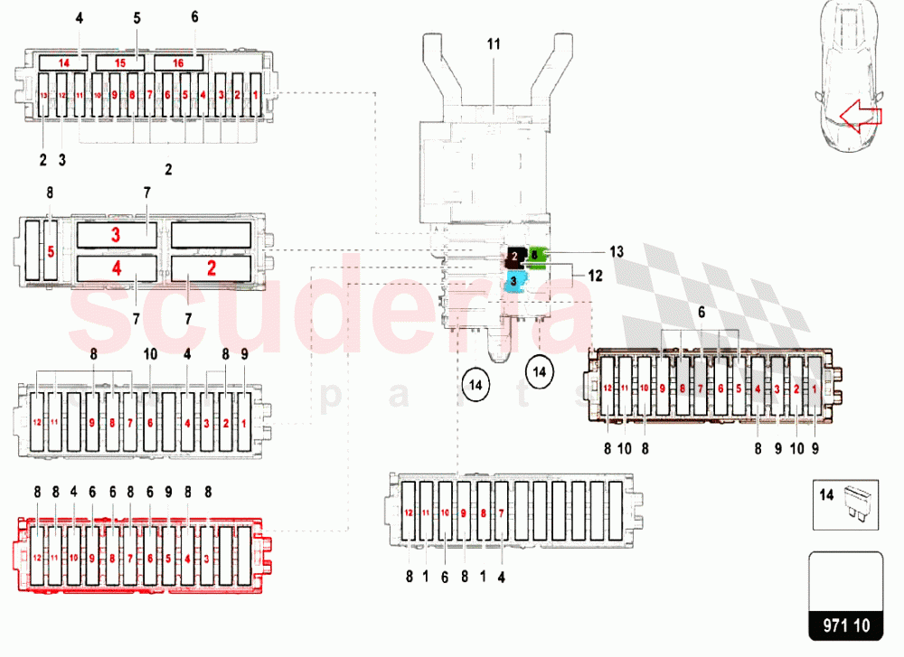 FUSE PASSENGER AREA of Lamborghini Lamborghini Huracan LP610 Spyder