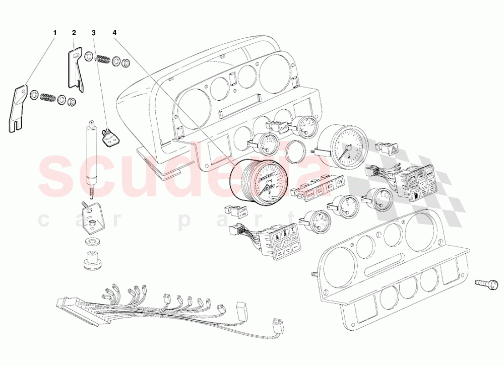 Dashboard Instruments (Valid for Australia Version - October 1991) of Lamborghini Lamborghini Diablo (1990-1998)